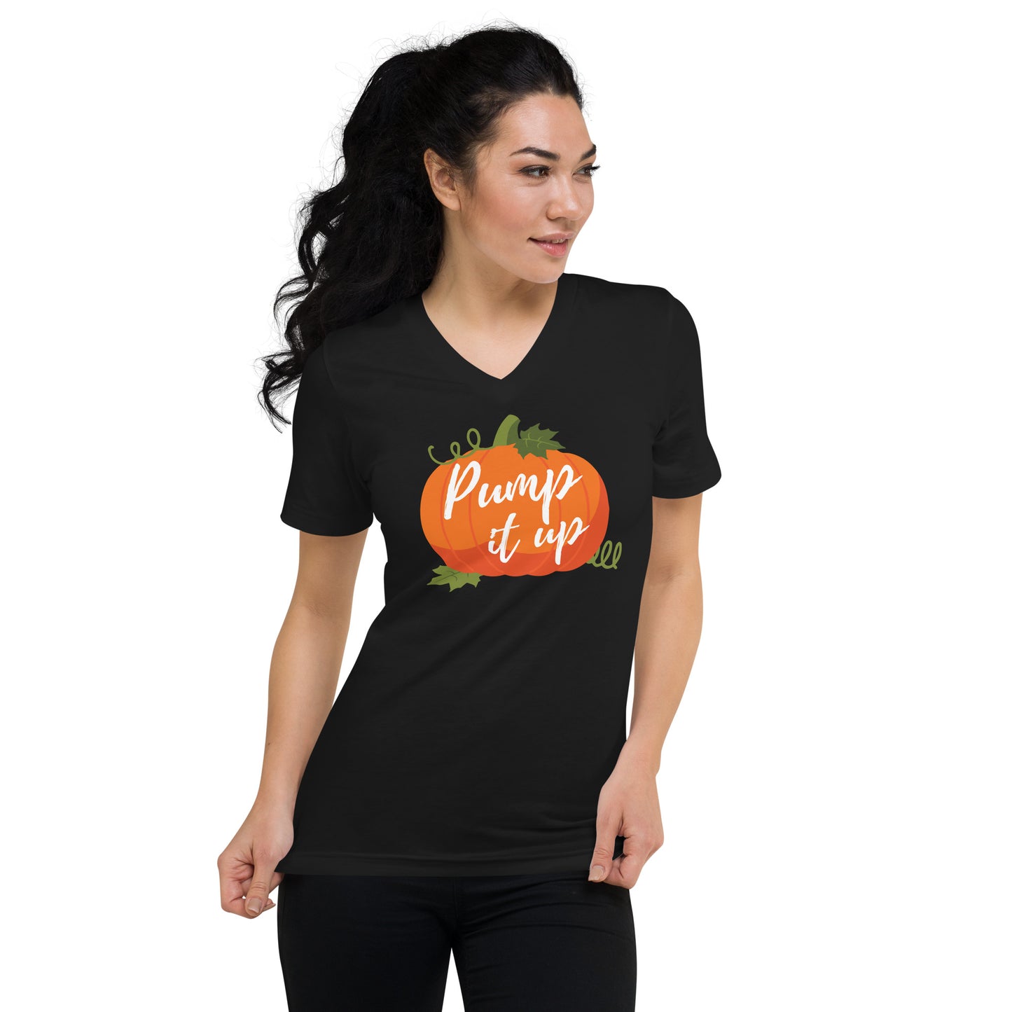 Pump It Up Unisex Short Sleeve V-Neck T-Shirt