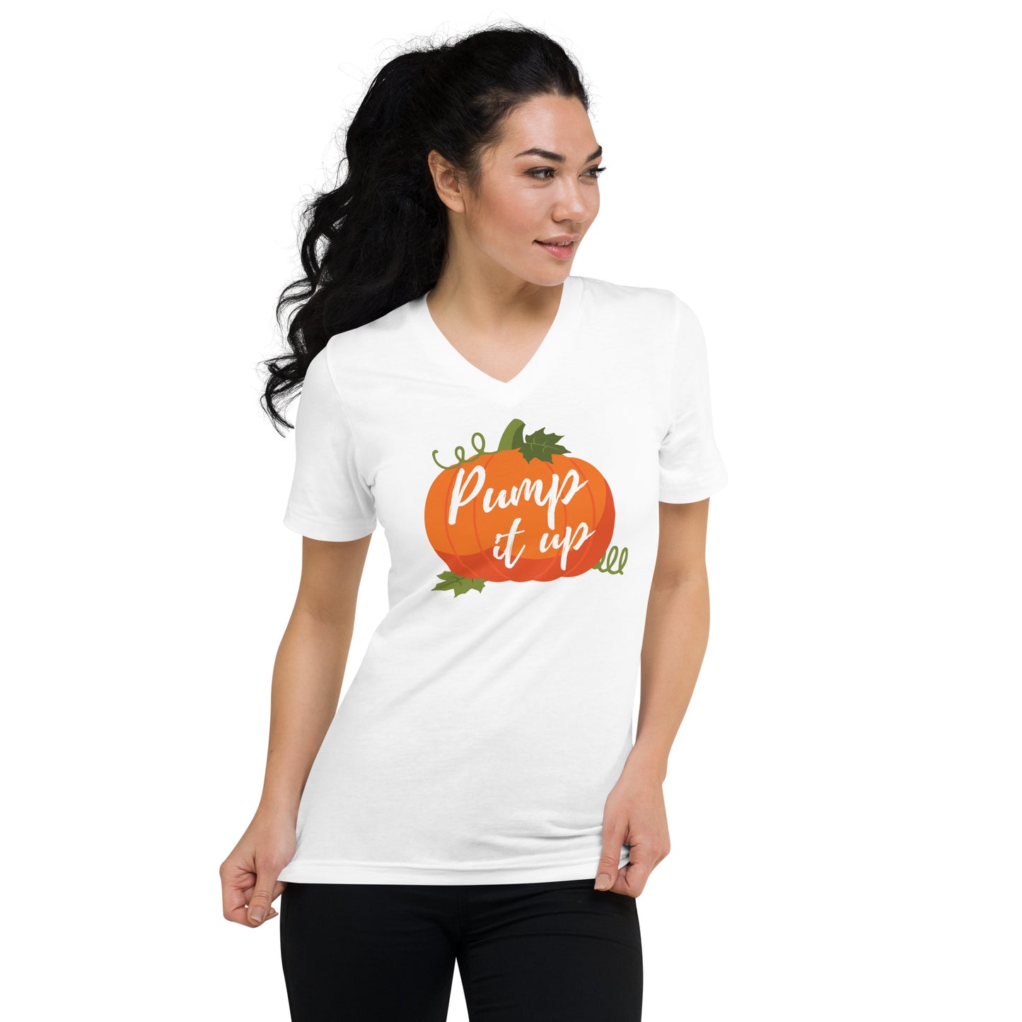 Pump It Up Unisex Short Sleeve V-Neck T-Shirt